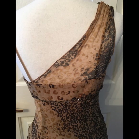 Leopard Animal Print Shelli Segal top Sz 4 - Picture 3 of 8